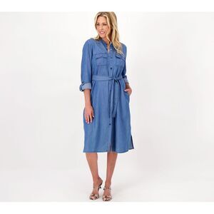 Laurie Felt Women's Dress Sz XS Denim Duster Blue A518605